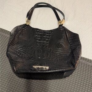 Brahmin Melbourne Mariana Tote - Elegant Black Crocodile-Embossed Women's Bag